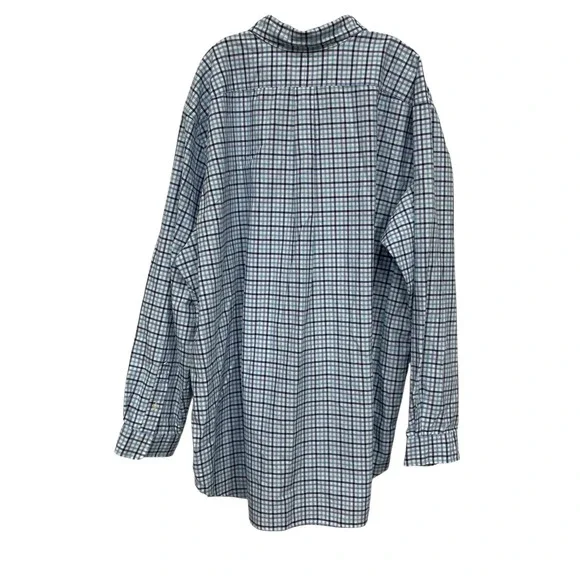 🤑Ralph Lauren Mens🚨4XLT Plaid Button Down Shirt Blue Teal Long Sleeve $110